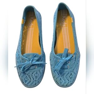 Keds Women's Size 8 Blue Lace Flats Clean !!